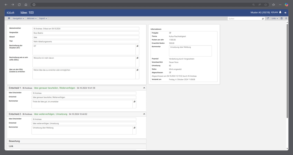 IQSoft – Ideenmanagement IQSoft – Ideenmanagement