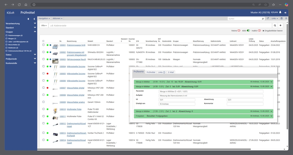 IQSoft – Prüfmittelmanagement IQSoft – Prüfmittelmanagement